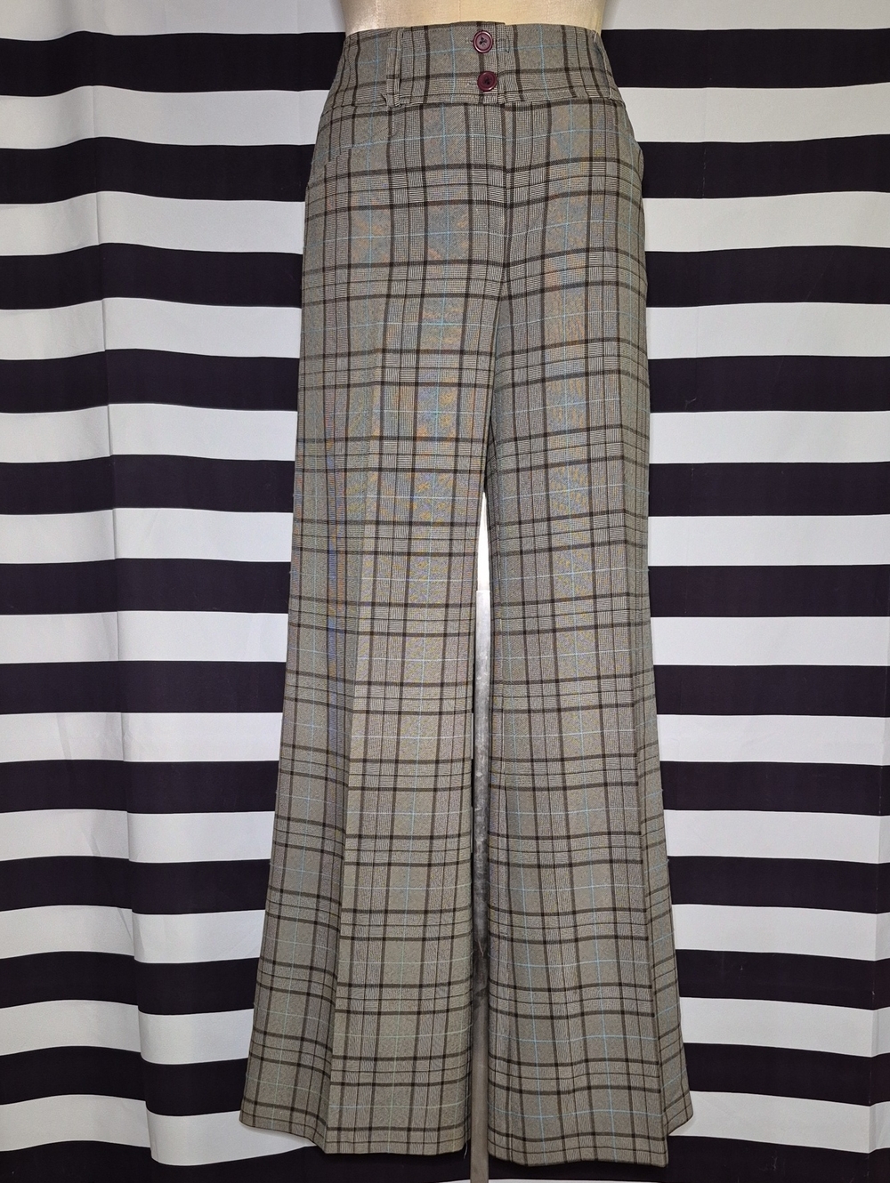 Barami High-Waist Plaid Wide-Leg Trousers